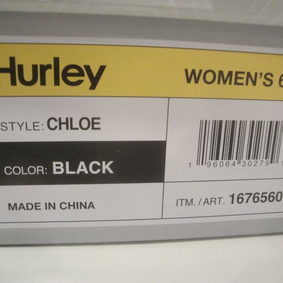 Hurley Slip-on Women's sneakers Classic Canvas NIB Black Size 6 - Picture 2 of 9